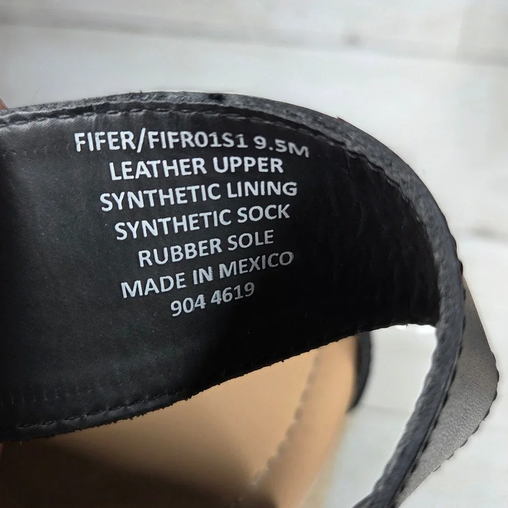 Steve Madden Fifer Platform Espadrille Sandal Women 9.5M Black Leather Studded